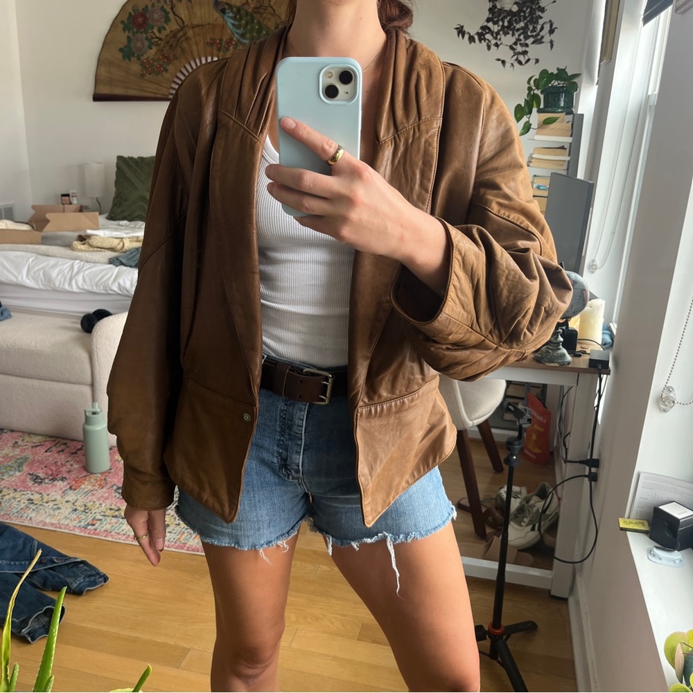 Vintage brown leather jacket